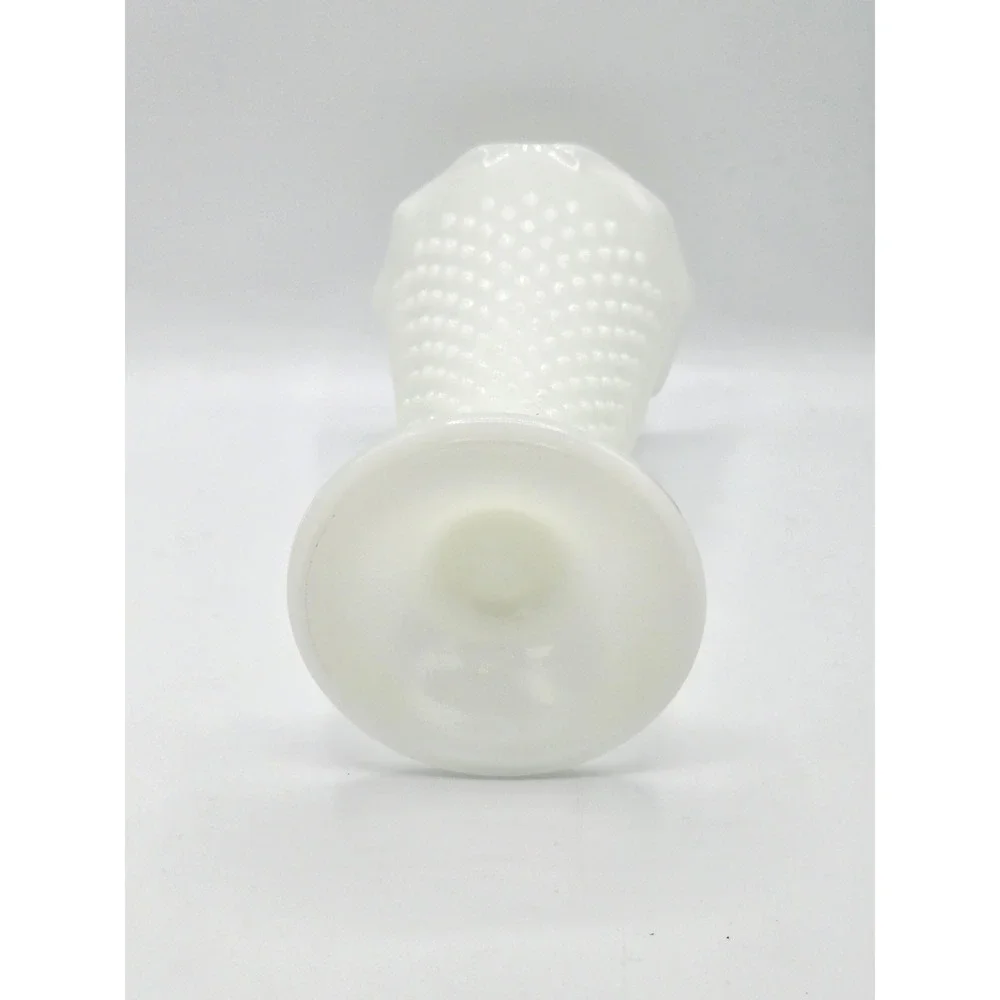 Vintage Milk Glass Hobnail Vase Ruffled‎ Edge Bud Vase Table Decor